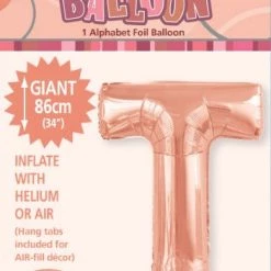 Unique Balloons 34" Meteor Jumbo Foil Balloon - Letter T (3 Colours)