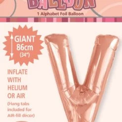 Unique 34" Meteor Jumbo Foil Balloon - Letter V (3 Colour) Balloons