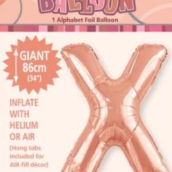 Unique 34" Meteor Jumbo Foil Balloon - Letter X (3 Colours)
