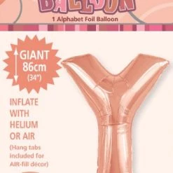 Unique Balloons 34" Meteor Jumbo Foil Balloon - Letter Y (3 Colours)