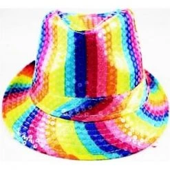 Oceana Rainbow Sequin Fedora Hat
