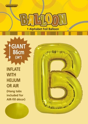 Unique Balloons 34" Meteor Jumbo Foil Balloon - Letter B (3 Colours)