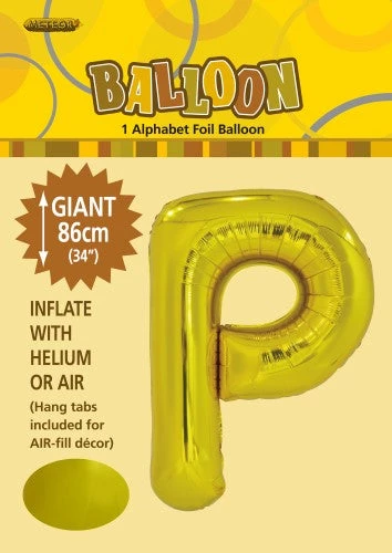 Unique 34" Meteor Jumbo Foil Balloon - Letter P (3 Colours) Balloons