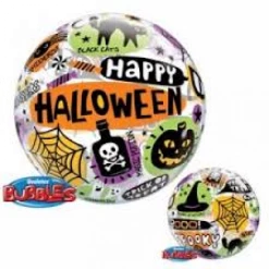 22" Qualatex Happy Halloween Messages & Icons Bubbles Balloon