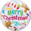 Qualatex Bubble 22" Merry Christmas Candles & Treats Balloon Balloons