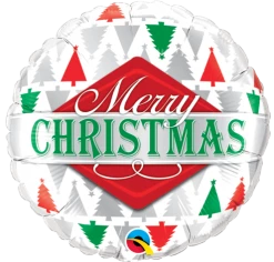 Balloons 18" Qualatex Merry Christmas Tree Foil Balloon