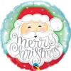 18" Qualatex Merry Christmas Santa Foil Balloon