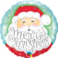 18" Qualatex Merry Christmas Santa Foil Balloon