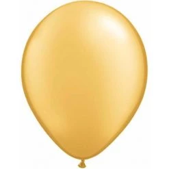 5" Qualatex Plain Latex Balloon - Round Metallic Gold Balloons
