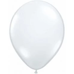 11" Qualatex Plain Latex Balloon - Round Jewel Diamond Clear Balloons