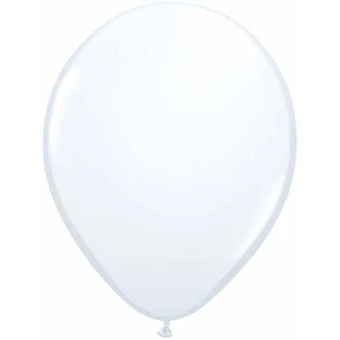 11" Qualatex Plain Latex Balloon - Round Standard White Balloons