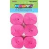 Unique 6pk Crepe Streamers - Hot Pink