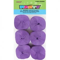 Unique 6pk Crepe Streamers - Purple General Decoration