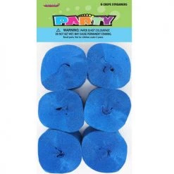 Unique Australia Day 6pk Crepe Streamers - Royal Blue
