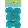 Unique All Birthday 6pk Crepe Streamers - Caribbean Teal