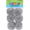 Unique 6pk Crepe Streamers - Metallic Silver All Birthday