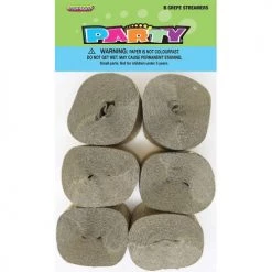 Unique 6pk Crepe Streamers - Metallic Gold All Birthday