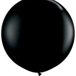 3ft Qualatex Plain Latex Balloon - Round Onyx Black Balloons