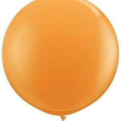 3ft Qualatex Plain Latex Balloon - Round Standard Orange Balloons
