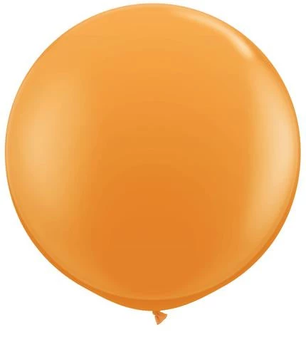3ft Qualatex Plain Latex Balloon - Round Standard Orange Balloons
