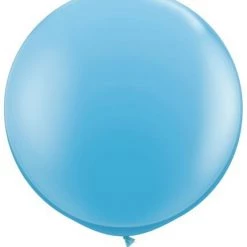 Balloons 3ft Qualatex Plain Latex Balloon - Round Standard Light Blue
