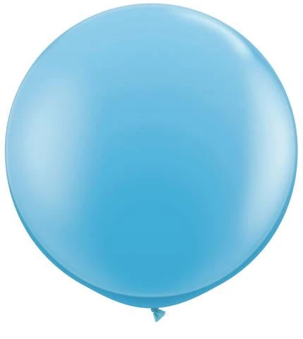 Balloons 3ft Qualatex Plain Latex Balloon - Round Standard Light Blue