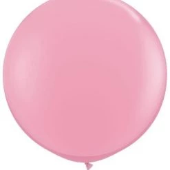 3ft Qualatex Plain Latex Balloon - Round Standard Pink Balloons