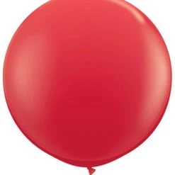 3ft Qualatex Plain Latex Balloon - Round Standard Red