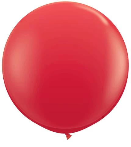 3ft Qualatex Plain Latex Balloon - Round Standard Red