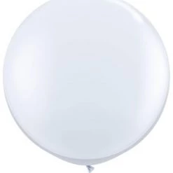 3ft Qualatex Plain Latex Balloon - Round Standard White Balloons