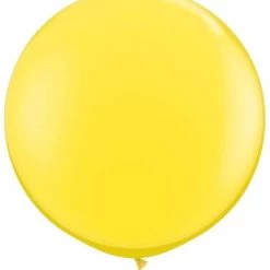 3ft Qualatex Plain Latex Balloon - Round Standard Yellow Balloons