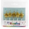 Everything Party 5pk Glitter Gold Star Candles All Birthday