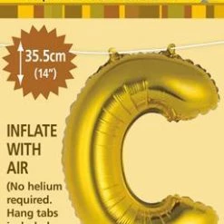 Unique 14" Alphabet Foil Balloon - Letter C (5 Colours)