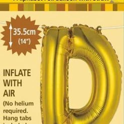 Unique 14" Alphabet Foil Balloon - Letter D (5 Colours) Balloons