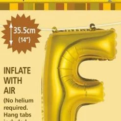 Unique Balloons 14" Alphabet Foil Balloon - Letter F (5 Colours)