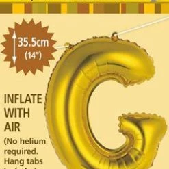 Unique 14" Alphabet Foil Balloon - Letter G (5 Colours)