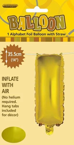 Unique 14" Alphabet Foil Balloon - Letter I (5 Colours)