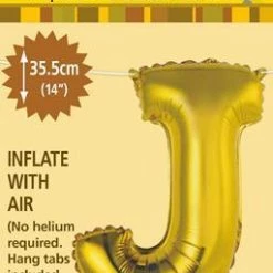 Unique 14" Alphabet Foil Balloon - Letter J (5 Colours)