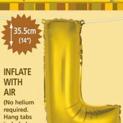 Unique Balloons 14" Alphabet Foil Balloon - Letter L (5 Colours)