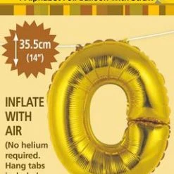 Unique Balloons 14" Alphabet Foil Balloon - Letter O (5 Colours)