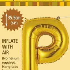 Unique 14" Alphabet Foil Balloon - Letter P (5 Colours)