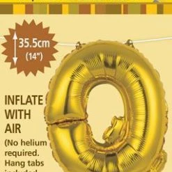 Unique 14" Alphabet Foil Balloon - Letter Q (5 Colours)