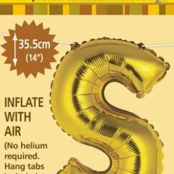 Unique 14" Alphabet Foil Balloon - Letter S (5 Colours)