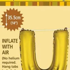 Unique 14" Alphabet Foil Balloon - Letter U (5 Colours) Balloons