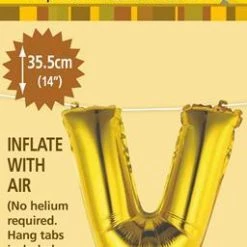 Unique 14" Alphabet Foil Balloon - Letter V (5 Colours) Balloons