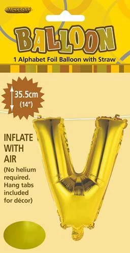 Unique 14" Alphabet Foil Balloon - Letter V (5 Colours) Balloons