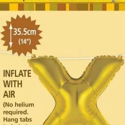 Unique Balloons 14" Alphabet Foil Balloon - Letter X (5 Colours)