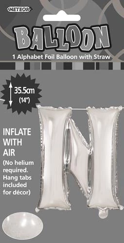 Unique 14" Alphabet Foil Balloon - Letter N (5 Colours) Balloons