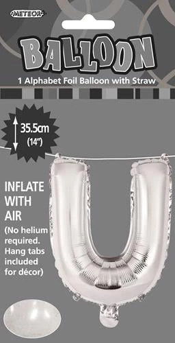 Unique 14" Alphabet Foil Balloon - Letter U (5 Colours) Balloons