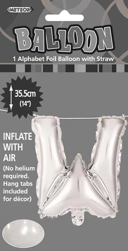 Unique Balloons 14" Alphabet Foil Balloon - Letter W (5 Colours)